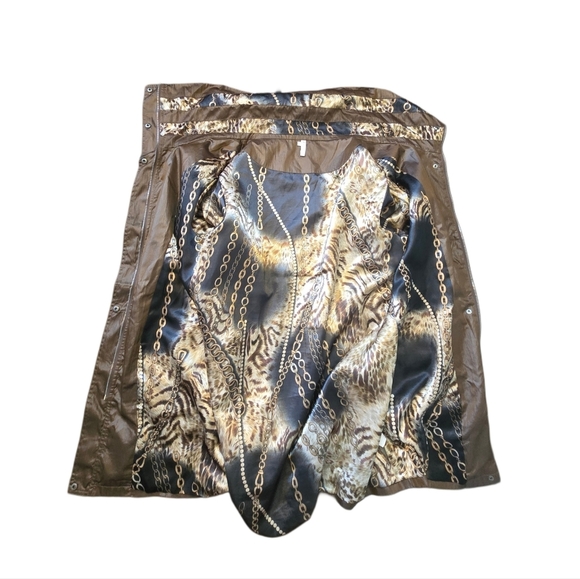 Lindi Metallic Brown Utility Military Safari Mobwife Transitional Jacket Size L - Picture 10 of 12